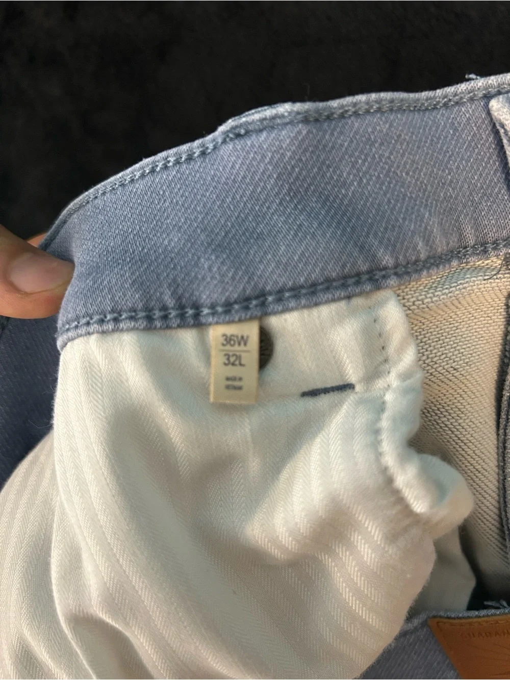Faherty Men’s 36x32 Rocky Blue Stretch Terry 5 Pocket Straight Pants Excellent